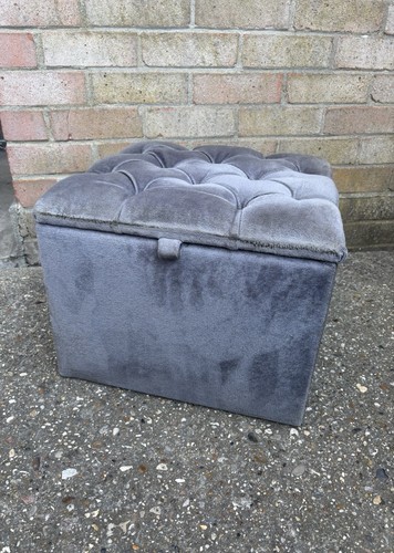Vintage grey velvet storage - vintage,