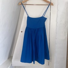 Zara Blue Cotton Sleeveless Dress Size S
