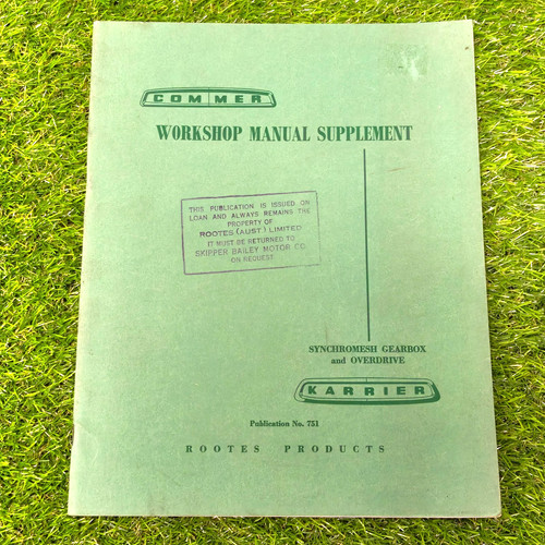 Commer workshop manual - workshop,
