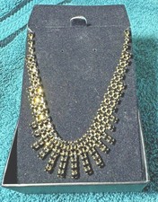 Black stones necklace - black,