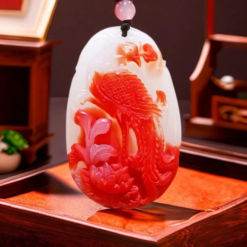 Real jade phoenix pendant - jade,