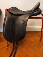 17inch Black Bates Caprilli Dressage Saddle With Cair  Black Adjustable Gullet