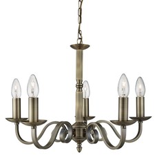 5 Lights Antique Brass Finish