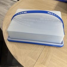 TUPPERWARE Cake Carrier w/ Handle BLUE 3pcs 623-2
