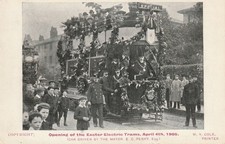 Opening of the Exeter Electric Trams, Devon, April 4th 1905 postcard