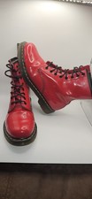 Dr Martens 1460 W Red Patent Lamper Boots UK 7 EU 41 – 8-Eye, Boxed, Light Wear