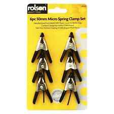 Rolson 6pc Mini Clamps Micro Spring Heavy Duty Metal Plastic Cover 50mm