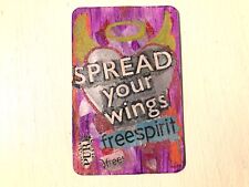 ACEO Original ATC torn paper mixed media urban mini collage Painting art heart 