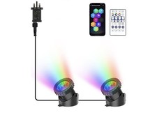 RGB Underwater Lights Spot Light Fully Sealed Waterproof Pond Fountain Fish Tank