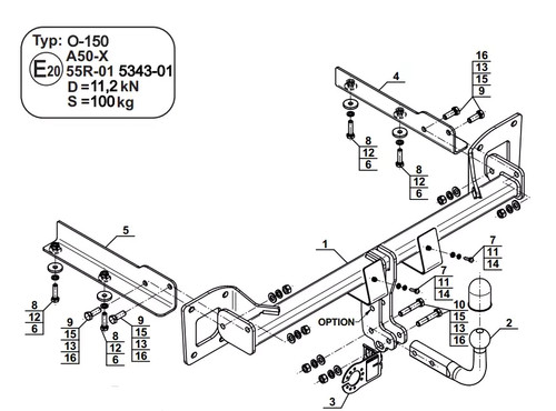Swan neck tow bar - neck, for