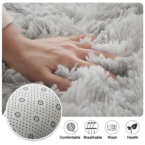 Cream fluffy rugs anti slip - cream,