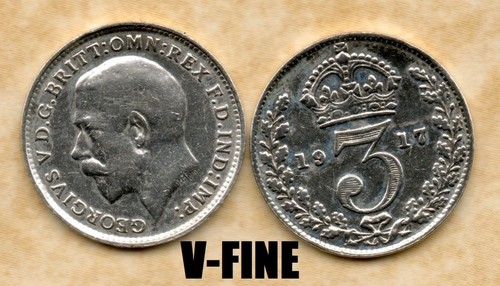 Real silver three pence - silver,