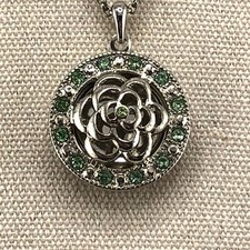 Floral Locket Pendant Necklace
