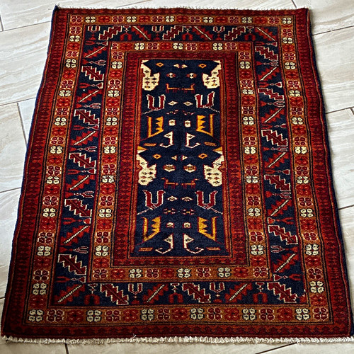 Handwoven vintage wool afghan - vintage,