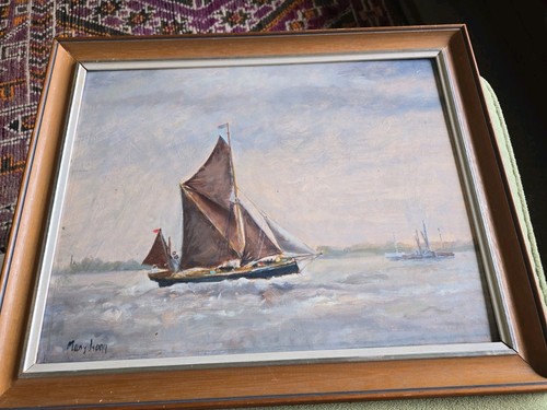 Signed oil board sailing - board,