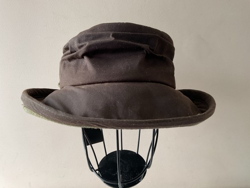 Cloche hat ladies brown waxed - hat,