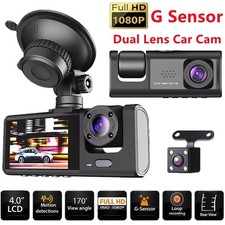 1080P Dual Lens Car Dash Cam Recorder G Sensor DVR Front and Rear Camera Video