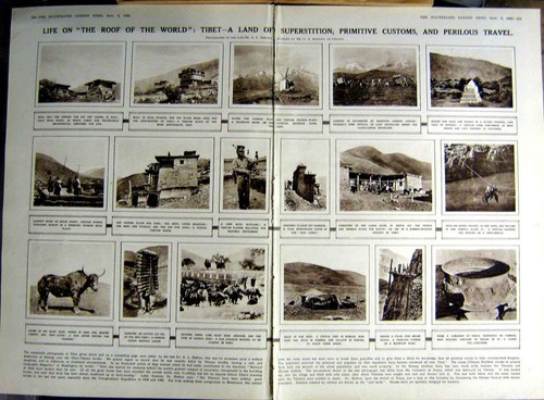 Old vintage print 1922 tibet - vintage,