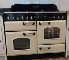 Rangemaster Range Cooker Classic 110cm LP Gas Cream with Chrome Trims, Used