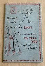 Vintage 1940's Valentine's Day Card Humorous Cartoon Fold-Out