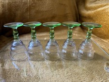 5 Vintage Green Stemmed