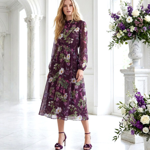 Oasis size purple floral - size,