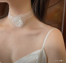 1 Pc White Lace Camellia Hair