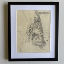 Antique Framed Male Figure pencil Drawing Still Life Walter Richard Sickert 