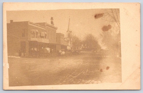 Antique postcard 1910s street - postcard,