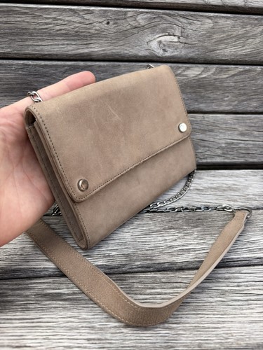 Jigsaw beige suede clutch bag - jigsaw,
