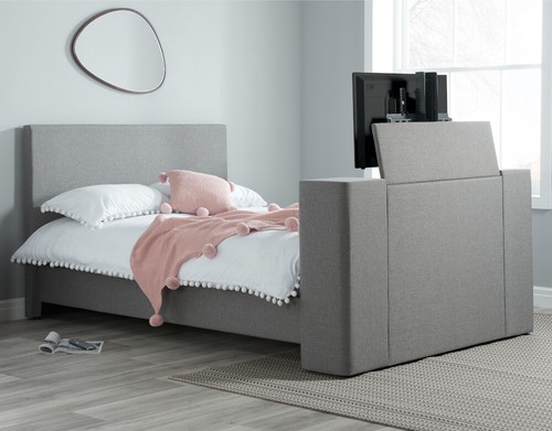 Bed plaza grey fabric - tv, bed,