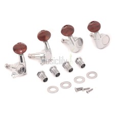 Musiclily 2R2L Ukulele Sealed Machine Heads Tuning Pegs Keys w/ Pearl Red Button