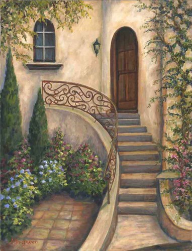 Tuscan stairs accent decor - tuscan,
