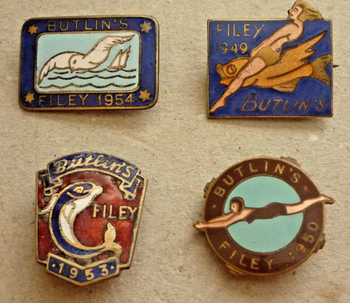 Four vintage enamel badges - vintage,