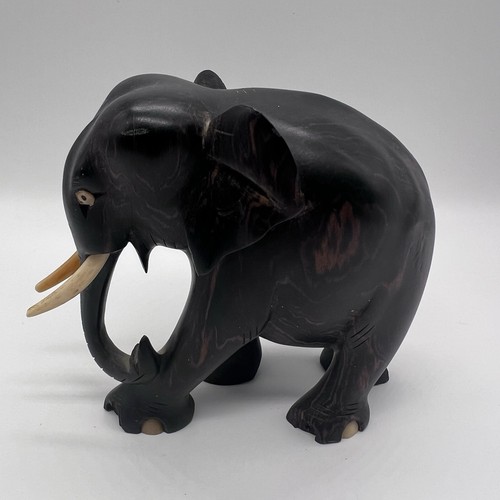 Ebony wood elephant sculpture - elephant,