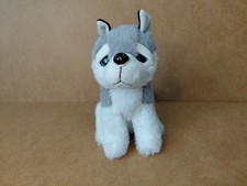 Oakes Leisure Husky Dog White and Grey Cute Puppy Dog Soft Plush Toy Teddy