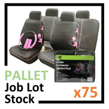 75x Black & Pink Flowers Car