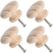 4 x WOODEN PINE KNOBS 35MM