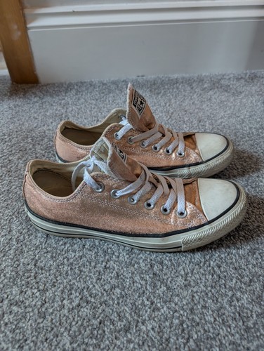 Rose gold metallic converse - gold,