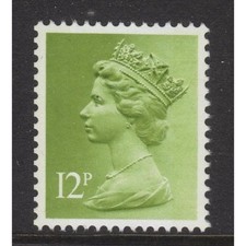 X895 U205a 12p Yellowish-green TWO 8mm BANDS CHAMBON (Low value) Unmounted Mint