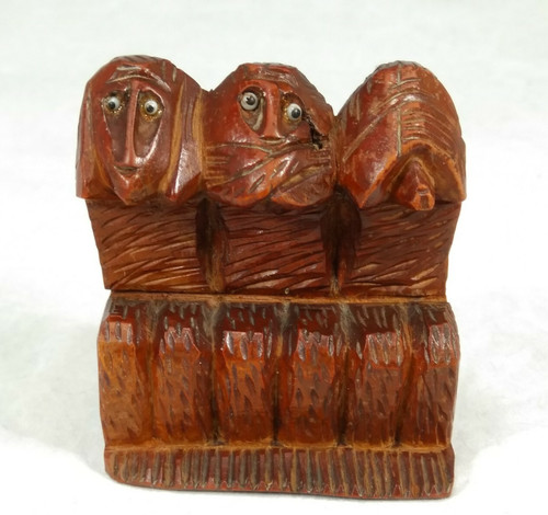 Wooden hand carved wise - carved, 3