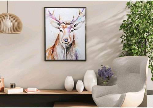 Original stag watercolour - original,