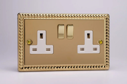 13a socket brass - 2-gang, 2