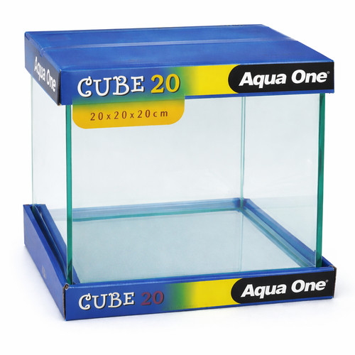 Aqua one cube glass fish - cube, 20