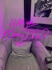 Will You Marry Me Pink Purple Neon Sign Large