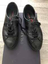 Prada Ladies Leather  Black Trainers Size UK 6.5 EU 39.5 Boxed