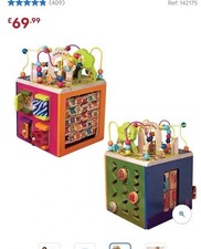 B. toys Zany Zoo Wooden Activity Cube Assortment Tray Baby Toddler Toy