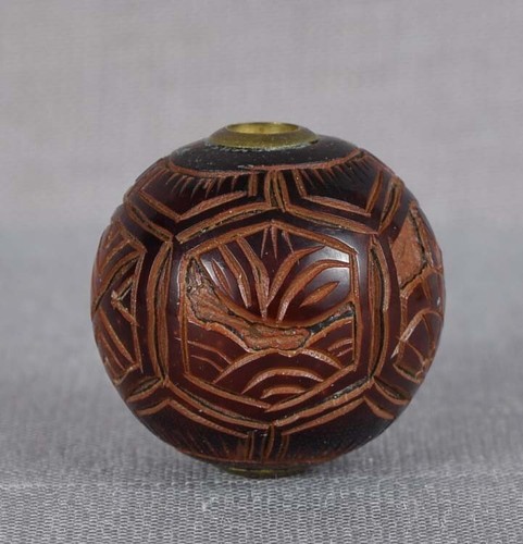 19c lacquer ojime netsuke - lacquer,