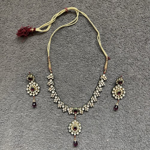 Antique indian kundan necklace - indian,