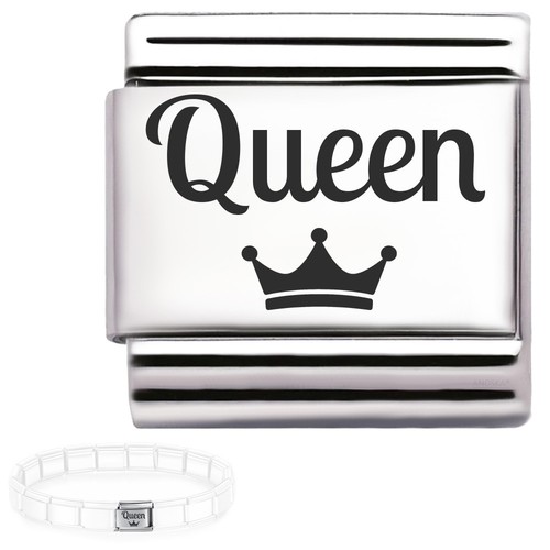 Queen italian link charm - link,